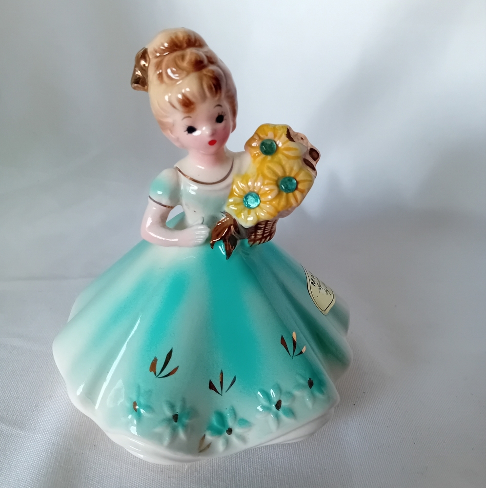 Vintage Josef Originals Ceramic Figurine Aquamarine March